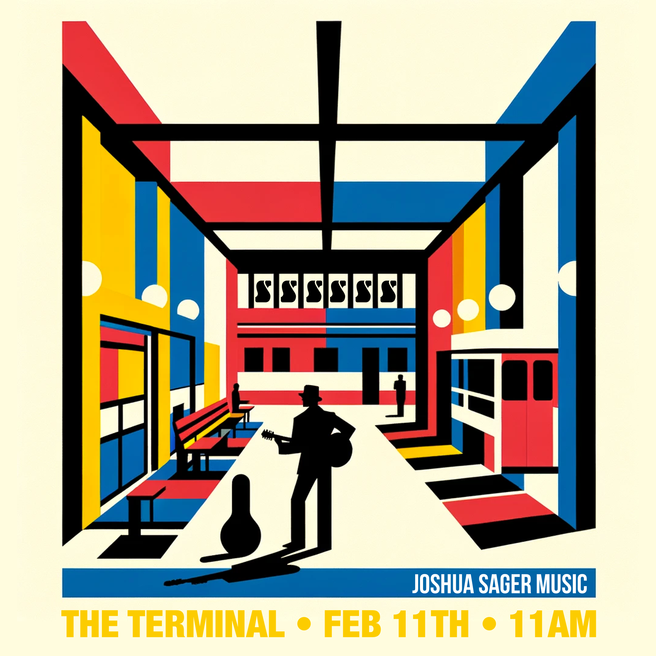 Joshua Sager will be performing at the Terminal on Febuary 11th from 11am - 3pm
